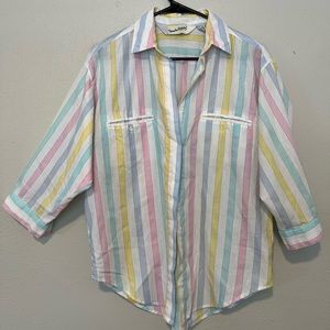 Diane von Furstenberg Lightweight Pastel Buttondown